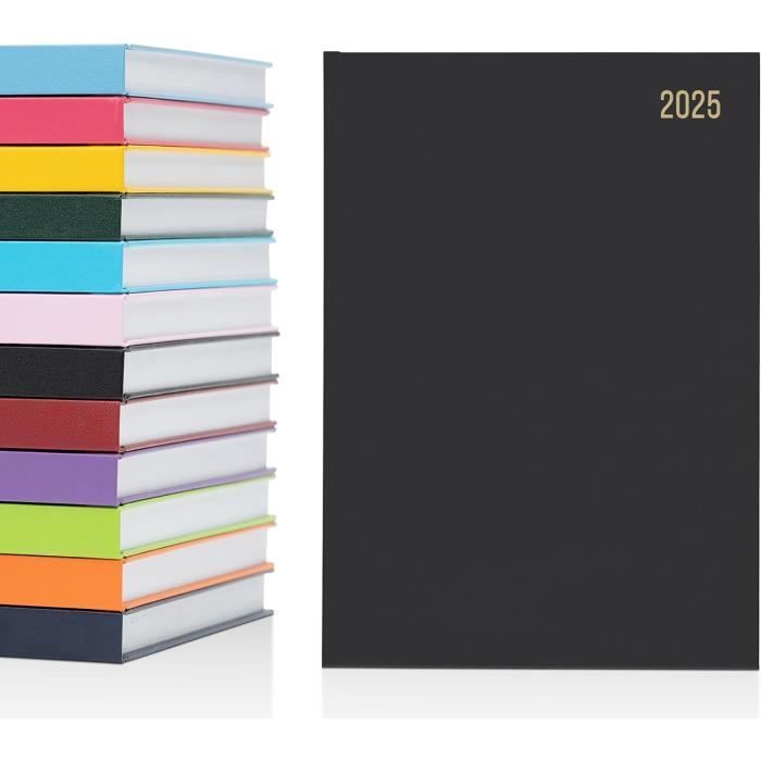 Agenda 2025 A5 Journalier - Couverture Rigide, Onglets Mensuels, Poche Intérieure, Orange