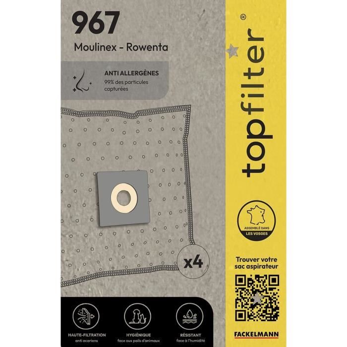 Top Filter 64138 - Sacco per aspirapolvere, non tessuto, dimensioni: 60 x 30 x 0,1 cm