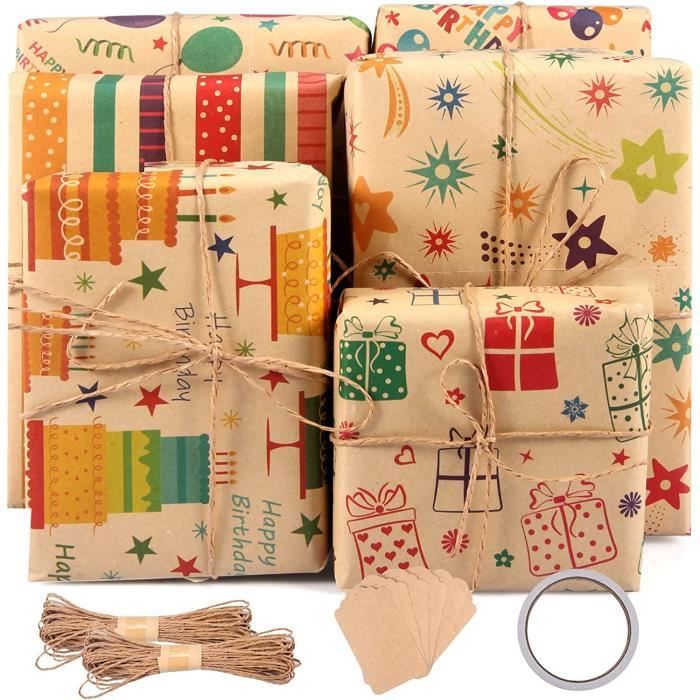 Ensemble Papier Cadeau Noël, 10 Feuilles Papier Cadeau, Cadeau