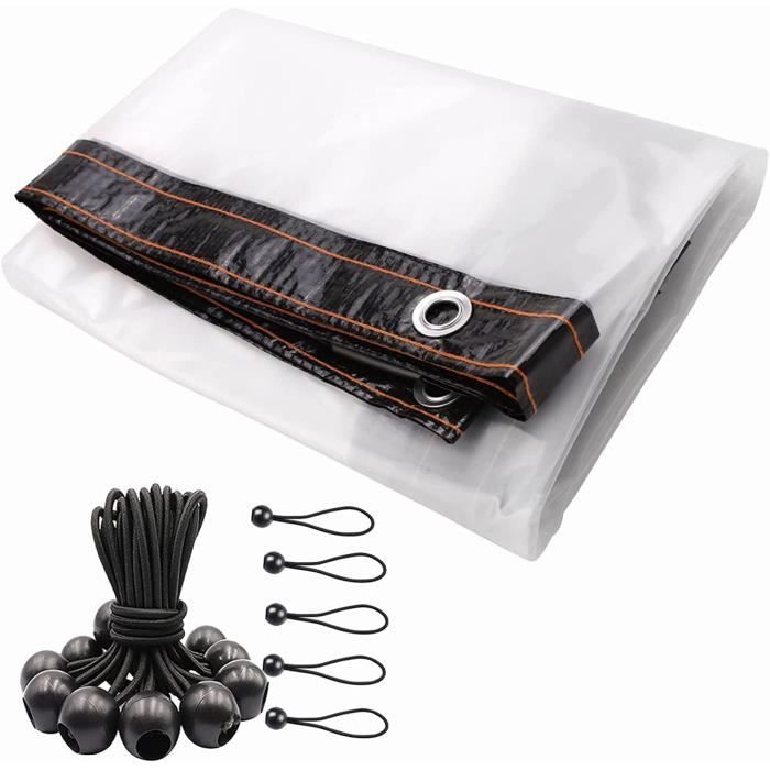 UCINNOVATE – Bâche Réversible Robuste De 3 X 6 M, Blanc/noir, Durable Avec œillets, Housse De Sol Renforcée Résistante Aux UV Pour Jardin, Terrasse, Pelouse, Serre Ou Bateau