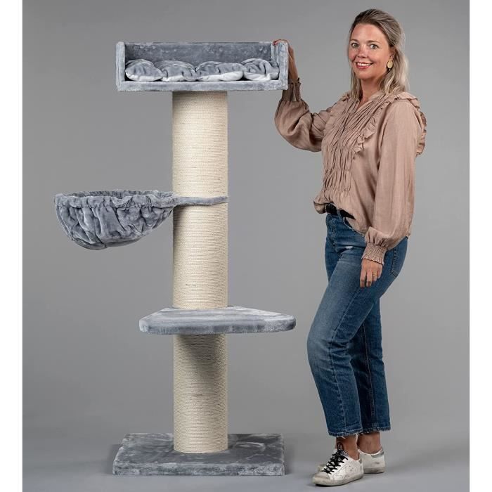 Arbre a Chat XXL geant Royalty de Luxe Gris Clair maine coon griffoir Arbres pour Grand Gros