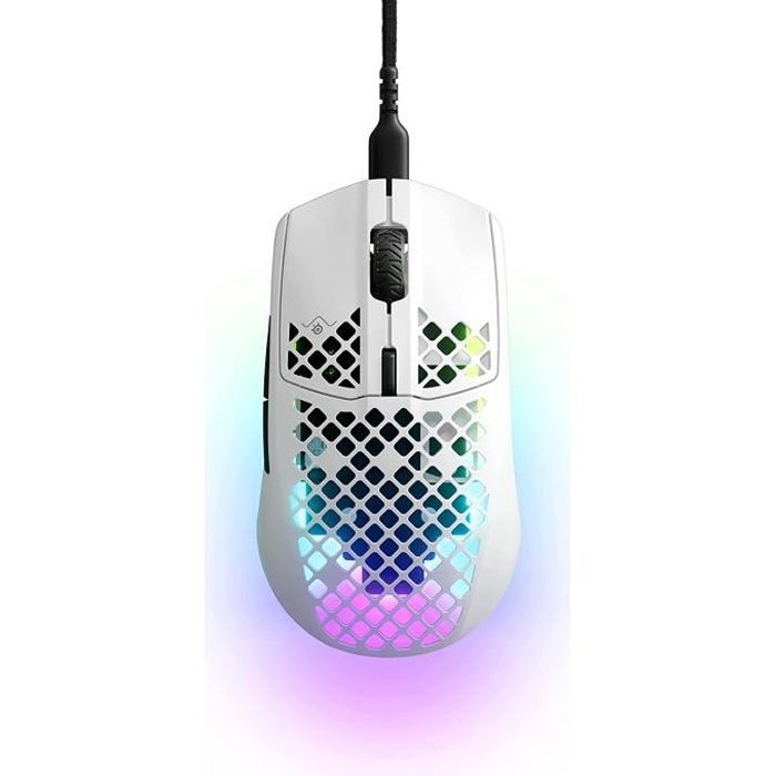 Souris - SteelSeries - Aerox 3 Snow (2022) - Ultra léger 57g - AquaBarrier IP54 - USB-C