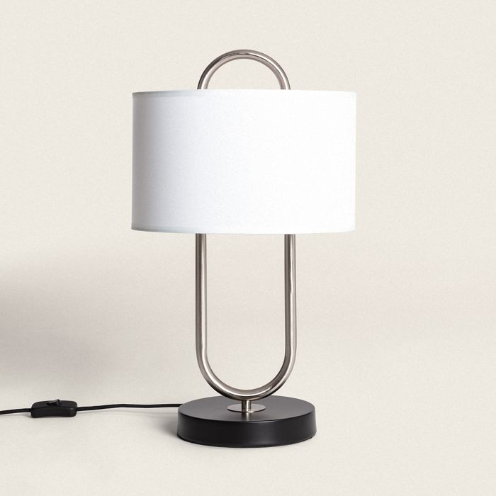 Lampe à Poser Métal et Tissu Duque Blanc