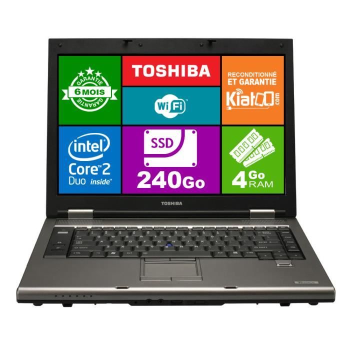 Vente PC Portable ordinateur portable 15 pouces TOSHIBA TECRA A9 core 2 duo,4 go ram 240 go ssd disque dur,windows 7 pas cher