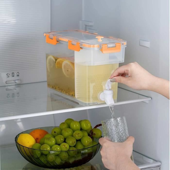 Distributeur De Boisson En Verre 3,5 L Avec Robinet - Idéal Réfrigérateur, Limonade Et Punch