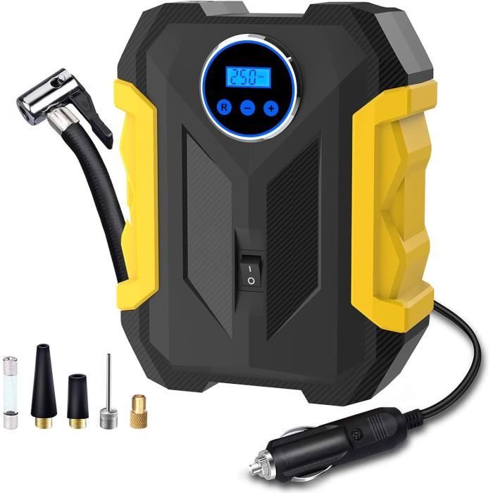 UlisemCompresseur Voiture Compresseur d'air Portatif Gonfleur Pneu 4000mAh DC 12V 150Psi Pompe À