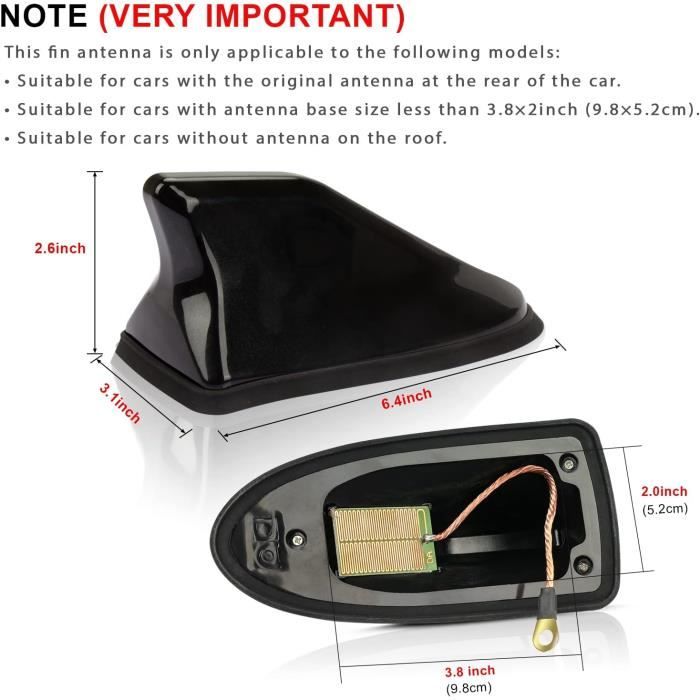 Antenne Aileron De Requin De Rechange Pour Saab 9-3 (2003-2012) Et 9-5 (2002-2009) - Noir