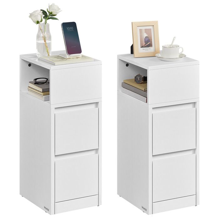 Lot De 5 Tables De Chevet En Carton à Monter Soi-même – Beige 40x20x60 Cm