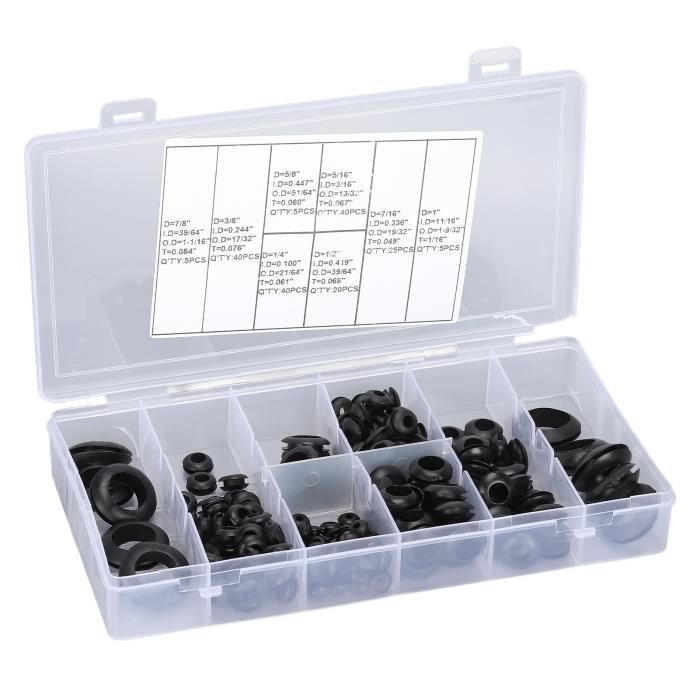 VBESTLIFE œillet de trou en caoutchouc Kit d'assortiment d'œillets 180 pièces Assortiments de VBESTLIFE œillet de trou en caoutchouc Kit d'assortiment d'œillets 180 pièces Assortiments de