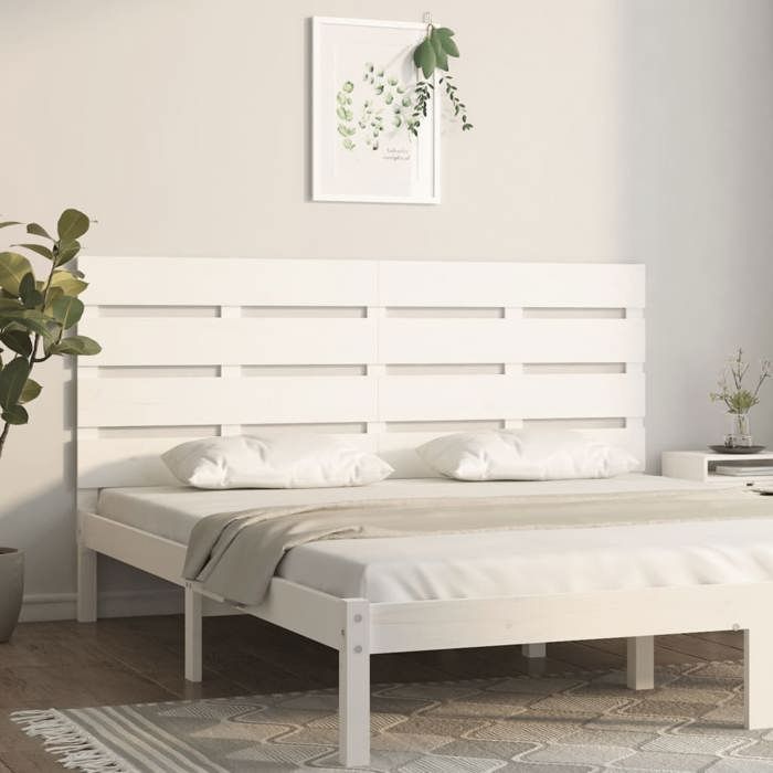 vidaXL Tête de lit Blanc 200x3x80 cm Bois massif de pin 821363