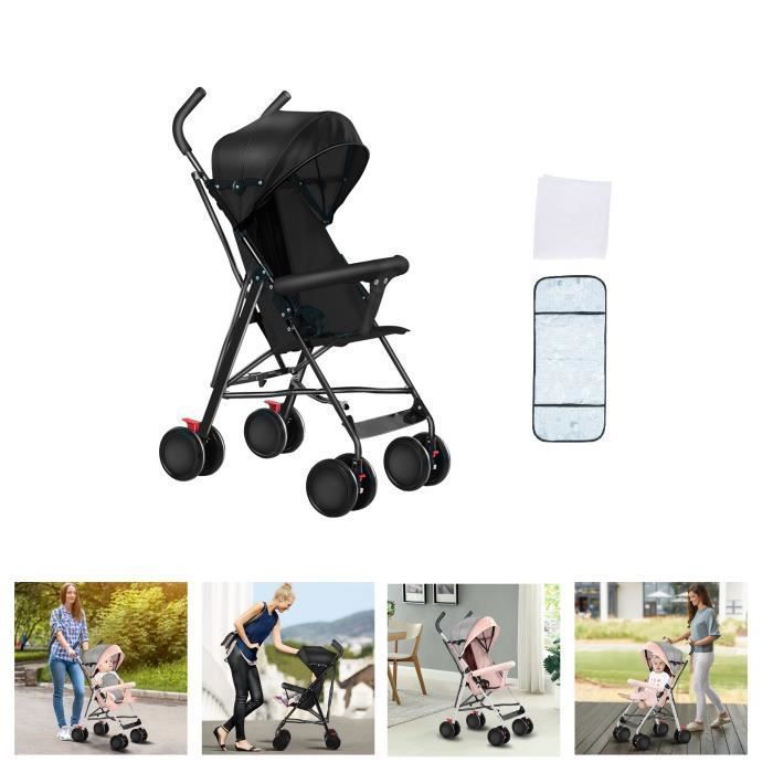 NOIR Poussette Canne compacte pour bébé enfant 0-4 ans, Willonin