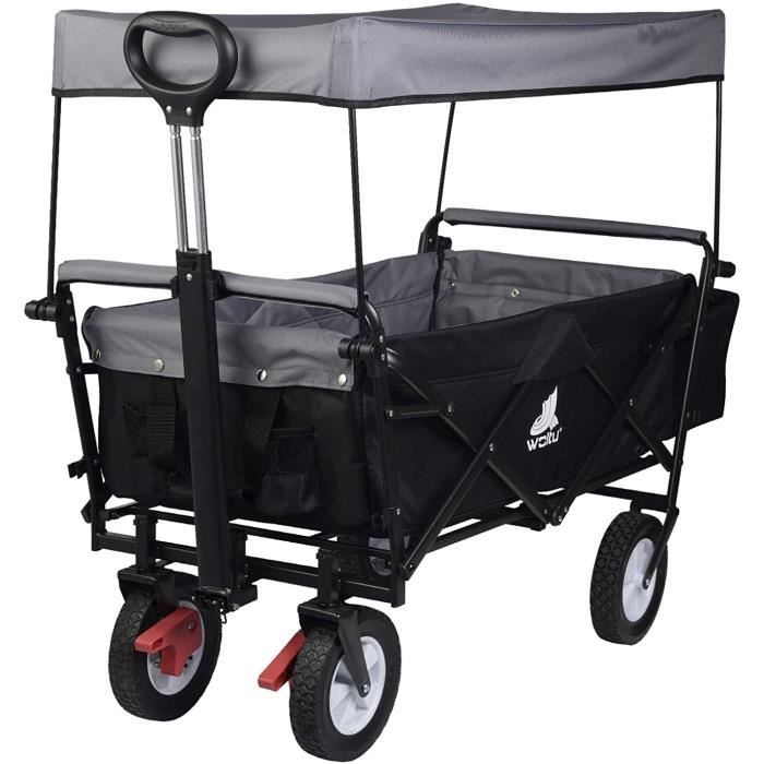 Chariot de manutention pliable WOLTU - capacité de charge 80kg - Anthracite