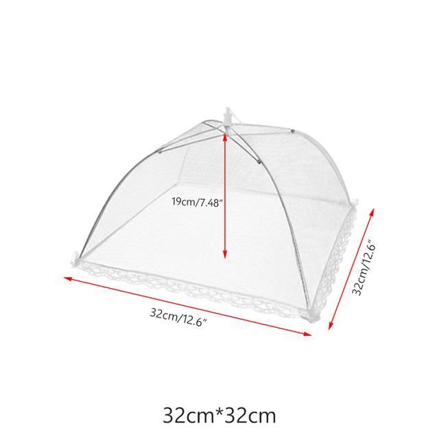 Aisuoka - Couverture Alimentaire Anti-mouches Pliante - Filet Respirant 55x55 Cm - Pour Pique-nique, Camping, Fête En Extérieur - Blanc
