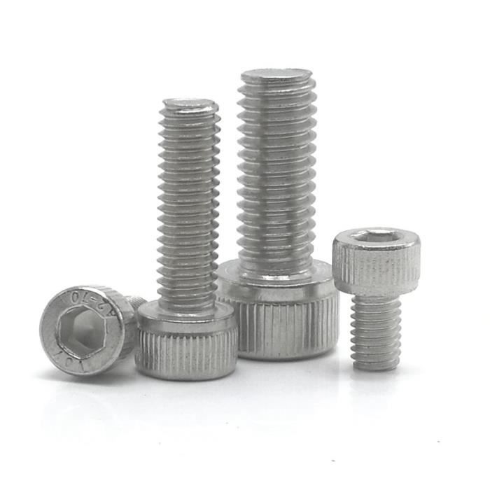 MSA 160 Pcs M3 Ss304 Acier Inoxydable Filetage Métrique Hex Socket Cap