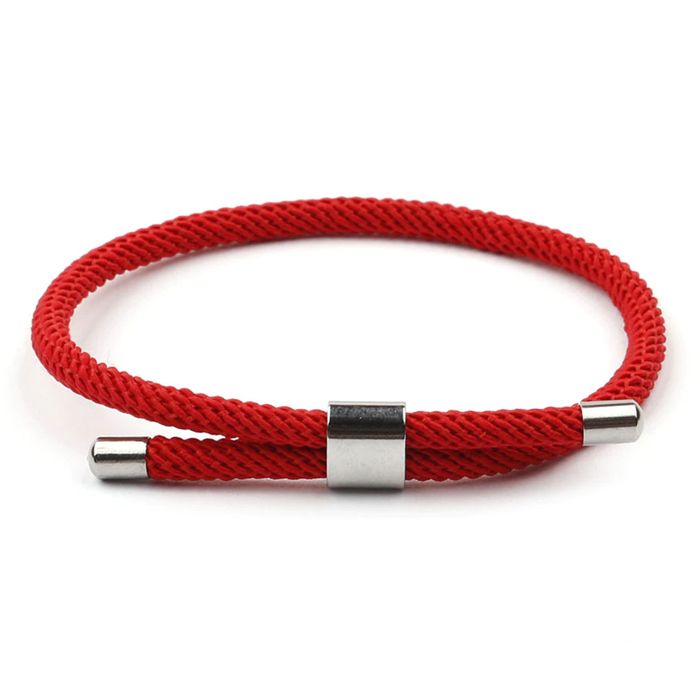 Zense - Bracelet rouge pour homme en corde tressée ajustable ZB0368