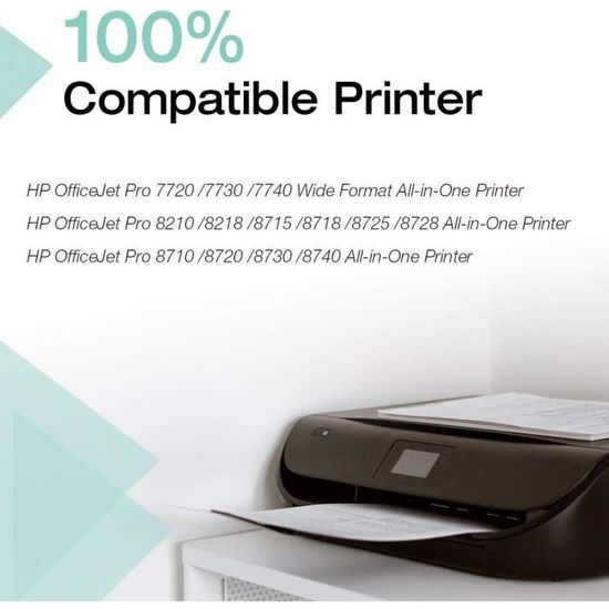 Hp 953XL Pack de 4 Cartouches d'Imprimante - Noire/Cyan/Magenta/Jaune pour  HP OfficeJet Pro 7720/7740 WF/8710
