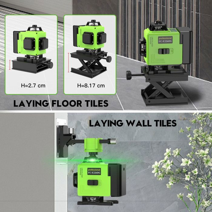 Niveau laser vert 4x 360° 16 Line Vertical Horizontal Autonivelant, Batterie Rechargeable 2 x 4000 mAh, télécommande | Leroy Merlin Niveau laser vert 4x 360° 16 Line Vertical Horizontal Autonivelant, Batterie Rechargeable 2 x 4000 mAh, télécommande | Leroy Merlin
