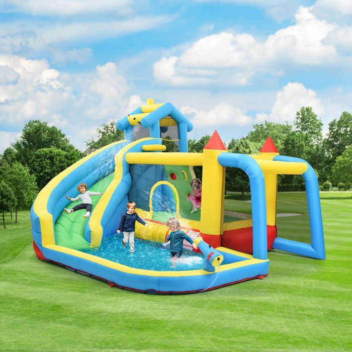 Château Gonflable Avec Soufflerie – Toboggan, Piscine à Balles – 3-10 Ans – 140 Kg – Intérieur/extérieur