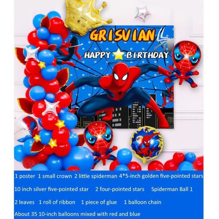 1 Set De Marvel Spider Confetti Latex Ballons Joyeux Anniversaire