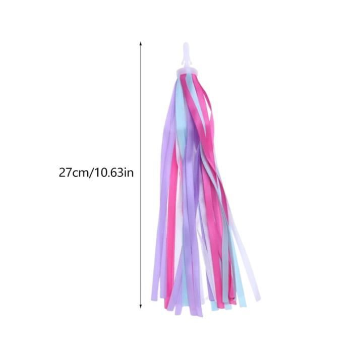 SURALIN 2 Pièces Pompons Décoratifs de Vélo pour Enfants, Bandes de Pompon de Banderole de Guidon de Scooter, Accessoire Velo Enfant pour Garçons et Filles