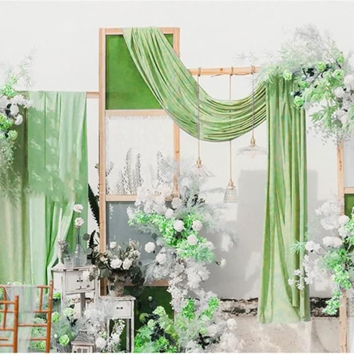 Highdi Voilage Mariage, Tenture Mariage Rideau en Tulle, Arche Mariage