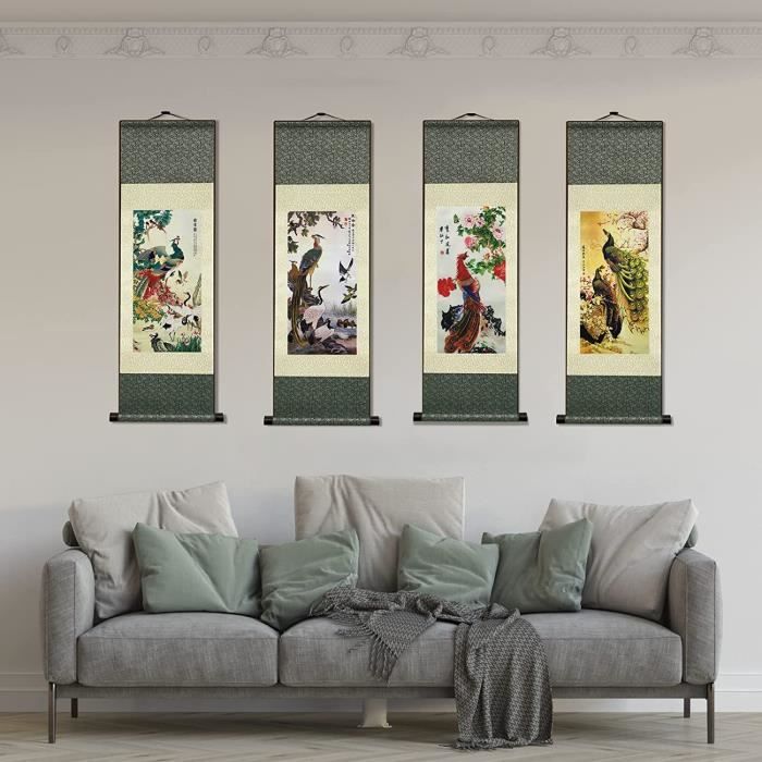 Paysage Peinture sur soie, Décorations chinoises, Décor asiatique Belle  peinture sur rouleau de soie Art Chinois Rouleau mural Rouleau Peintures  décoratives