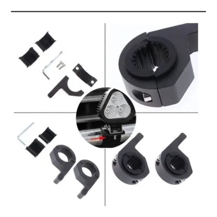 Lot 2 Supports Montage Lumière LED Universels 38-50mm - Pince Barre Fixation Pour 4x4 SUV Camion Moto