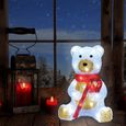 Figurine lumineuse LED en acrylique Décoration de Noël Nounours assis Ours polaire lumineux Illumination de noël-2