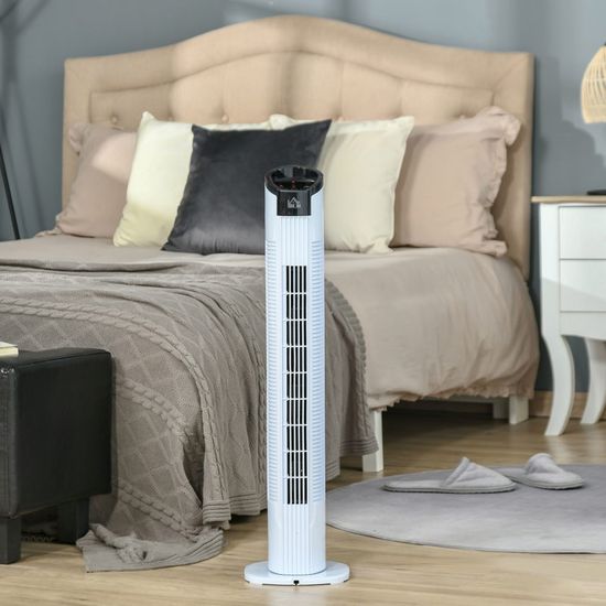 Ventilateur Colonne OZAVO 74 Cm – Silencieux, Oscillant 70°, Télécommande, 3 Vitesses + Modes Spéciaux !