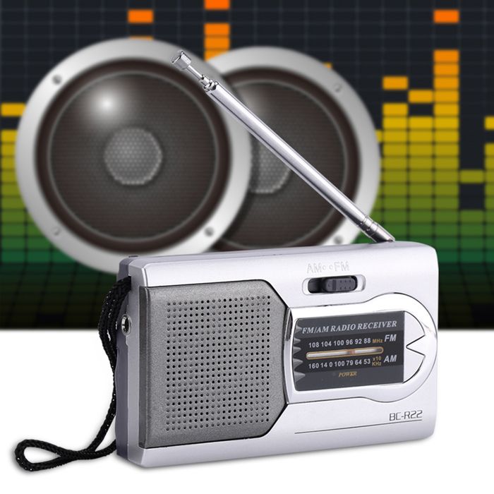 Petite Radio Portable AM/FM - Haut-Parleur Intégré, Antenne Télescopique, Prise Écouteurs, Alimentée Par Piles