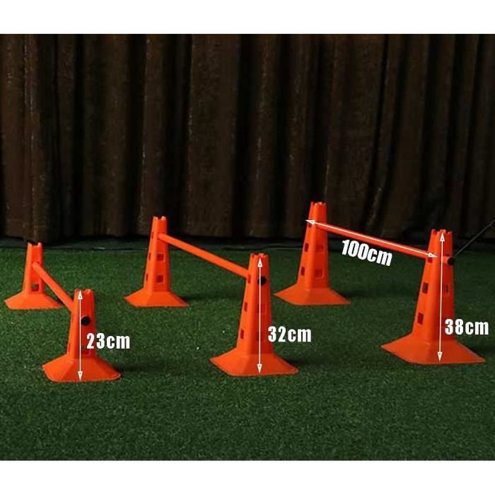 Lot de 10 cônes de football en plastique pour entraînement sportif, ensemble d'entraînement de football, support de marqueur en plastique ( orange
