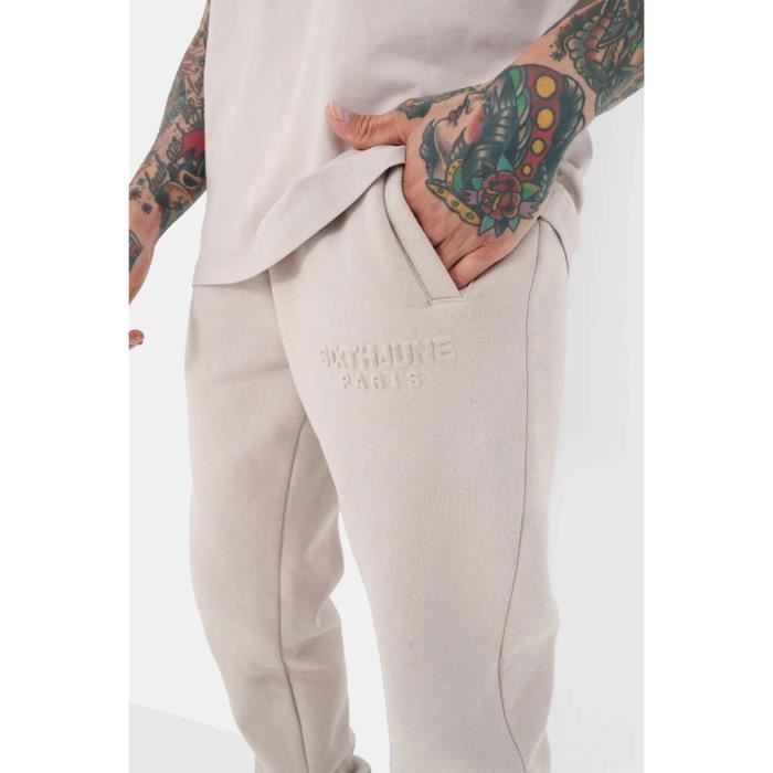 Jogging Sixth June Thermo Embossed Beige M Homme Manches
