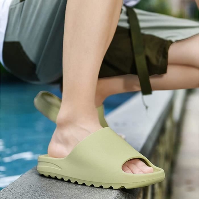 Tongs Femme Compensée Ete De Plage Antidérapant - Marron - Synthétique