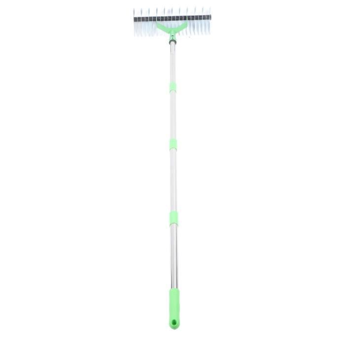Râteau à Chaume Réglable 177 Cm - Double Denture, Acier Résistant, Pour Pelouse Et Jardin