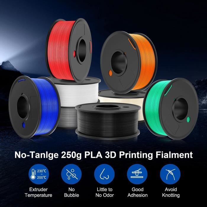 250G Filament Pla 1.75Mm, Enroulement Soigné Filament Pour Imprimante 3D Pla,  Précision Dimensionnelle +-- 0.02Mm,Bobine 0.25[H1448] - Cdiscount  Informatique