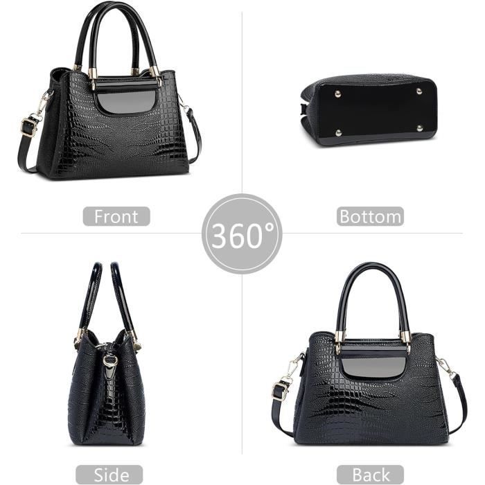 Sac à Main Femme En Cuir PU Motif Crocodile - Bandoulière Vintage - Neuf Avec étiquettes
