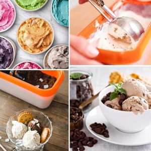 Housse Néoprène Pot De Glace - Lot De 2 Avec Porte-Cuillère
