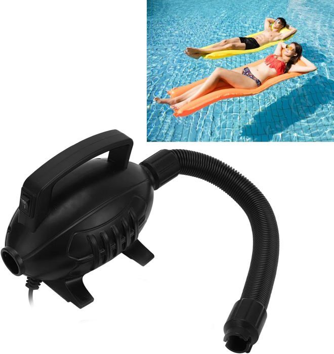 Accwork Gonfleur Électrique 20 PSI 12V – Pour SUP, Bateaux, Matelas, Arrêt Auto, 7 Buses !