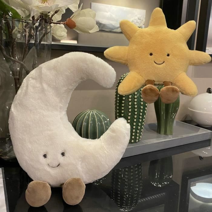 Peluche Oreiller Salamander Soleil Lune Céleste Vintage 90's 50x50cm
