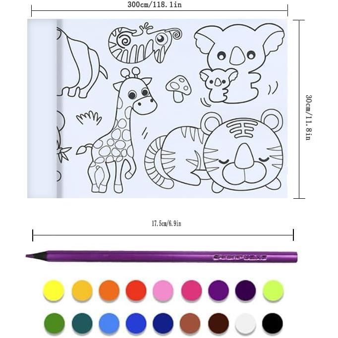 EnixwH Rouleau de Papier Dessin Coloriage pour Enfant, Rouleau de Papier à  Dessin pour Enfant, Rouleau