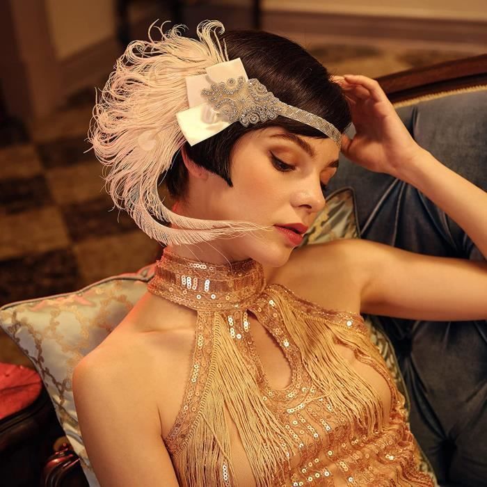 ArtiDeco Headband Gatsby1920s Bandeau Plume Bandeau Cristal Gatsby
