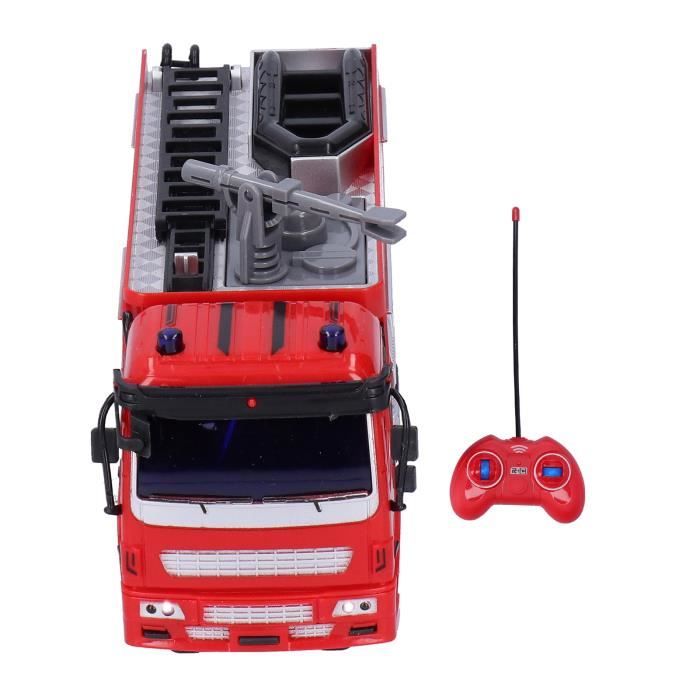 Jouet Pompiers Lumières BSTCAR Camion De Pompier Télécommandé Avec Eau Pulvérisée & Lumières LED - Jouet Sauvetage Enfants
