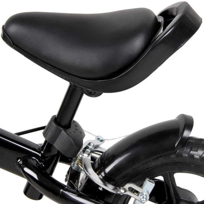 Velo enfant DEUBA Easy Pirate Noir Selle et guidon reglable Frein arriere