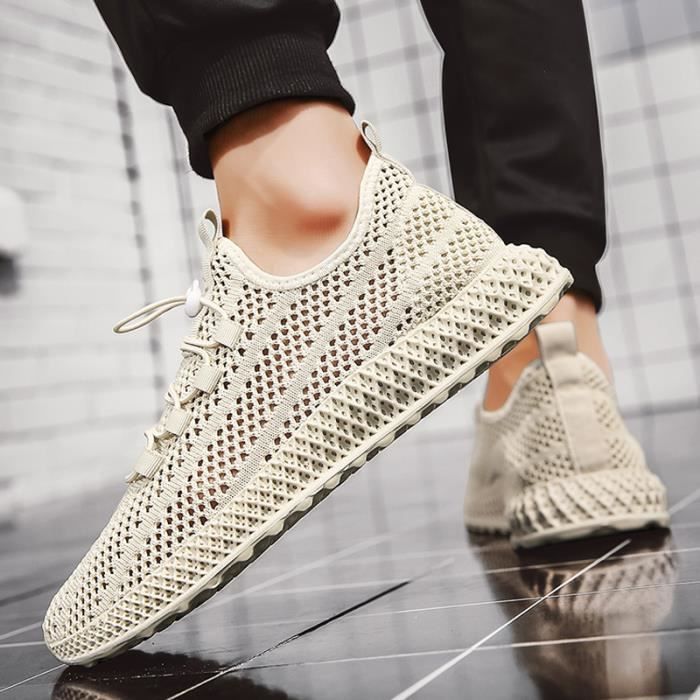 Basket sales chaussette beige