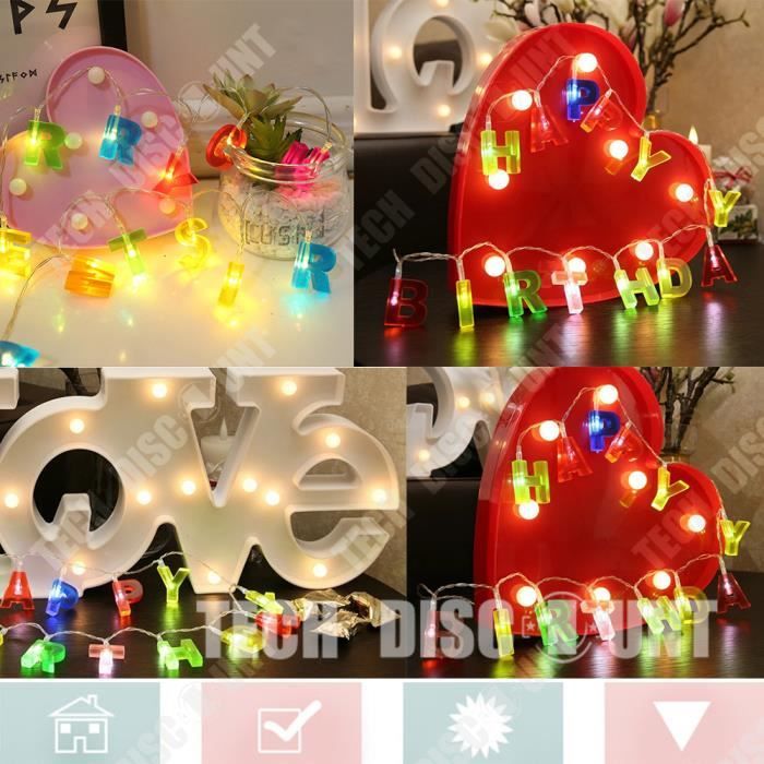 Guirlande Lumineuse Colorée à 13 LEDs, Guirlande Lumineuse à Piles Pour Fête De Noël, Décoration Murale