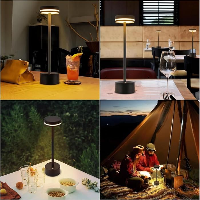 Lot De 2 Lampes De Table LED Sans Fil Rechargeables USB-C - Intensité Et Couleur Variables Tactile