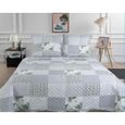 Couette Lit Décoration Couvre-lit Boutis épais 220x240cm Fanny & Céline - Avec 2 Taies 65x65cm Dessus De Lit
