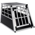 EUGAD Cage de transport pour chien en aluminium, Caisse de transport, Boîte de transport,Boîte de voyage,69x54x50 cm,Noir-0