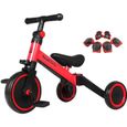 Tricycle Draisienne Vélo - Pour les Bébés et Enfants de 1 à 4 ans Rouge-0