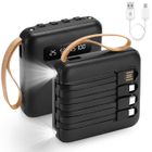 MIHTROV Batterie Externe 15000mAh Chargeur Portable avec 4 Câbles Intégrés Batterie 6 Sorties et 3 Entrées ,LED L'affichage et Lampe